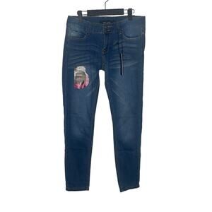 Hype Jeans Womens Pants Size 11 Denim Blue Skinny Leg Medium Wash Mid Rise Jeans